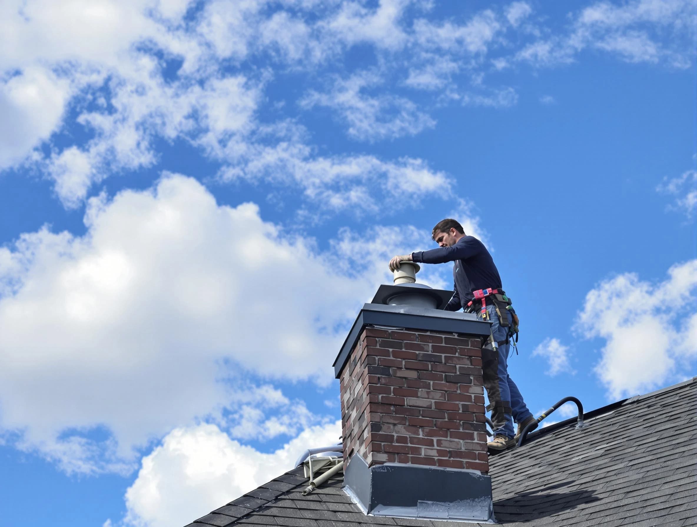 Redan Chimney Sweep installing a sturdy chimney cap in Redan, GA
