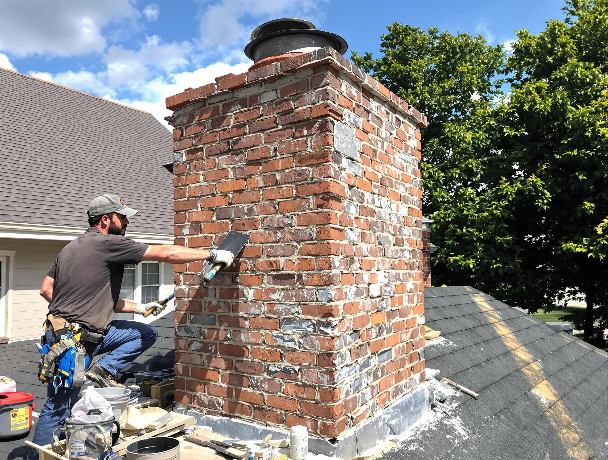 Completed chimney rebuild by Redan Chimney Sweep in Redan, GA