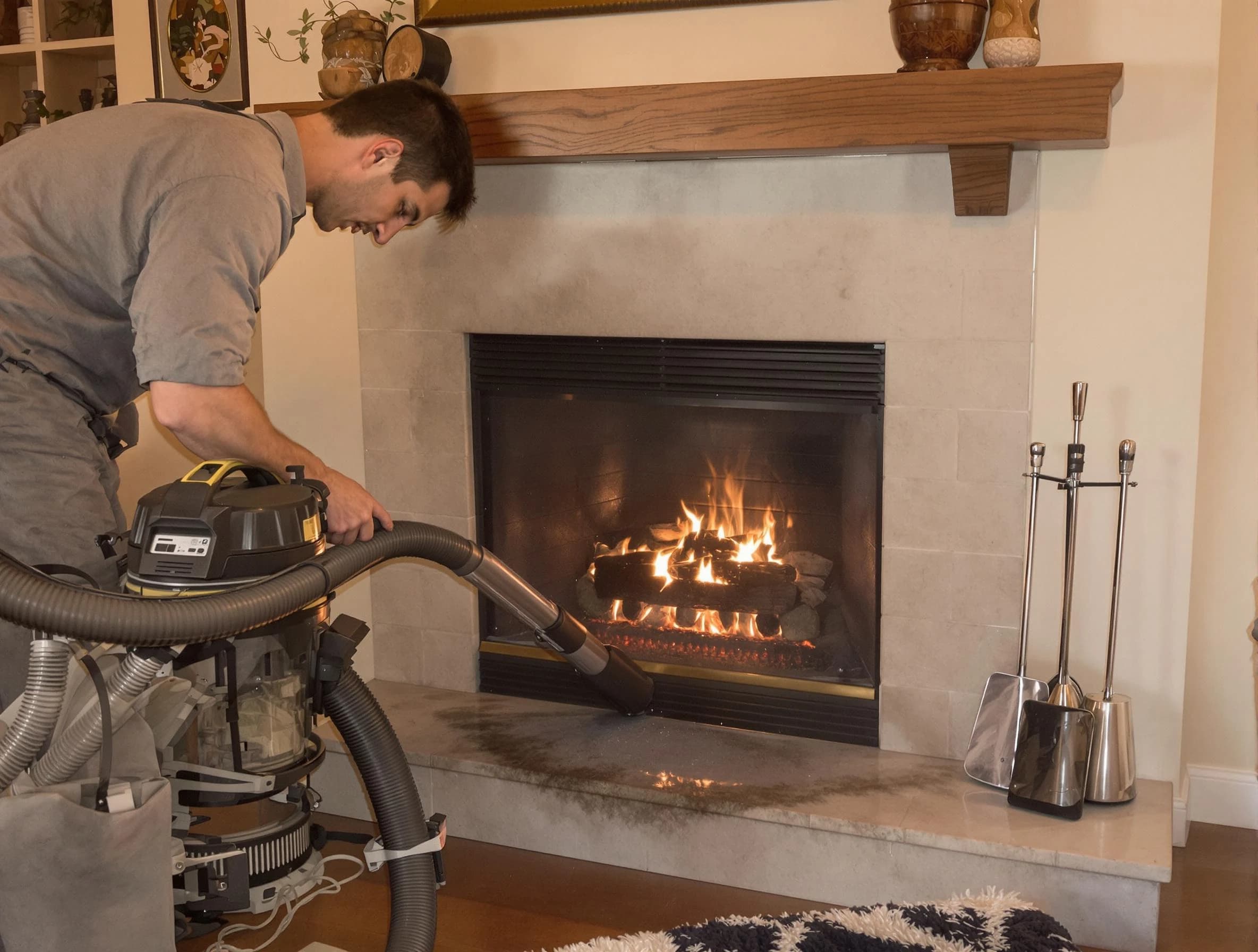 Routine fireplace upkeep by Redan Chimney Sweep in Redan, GA