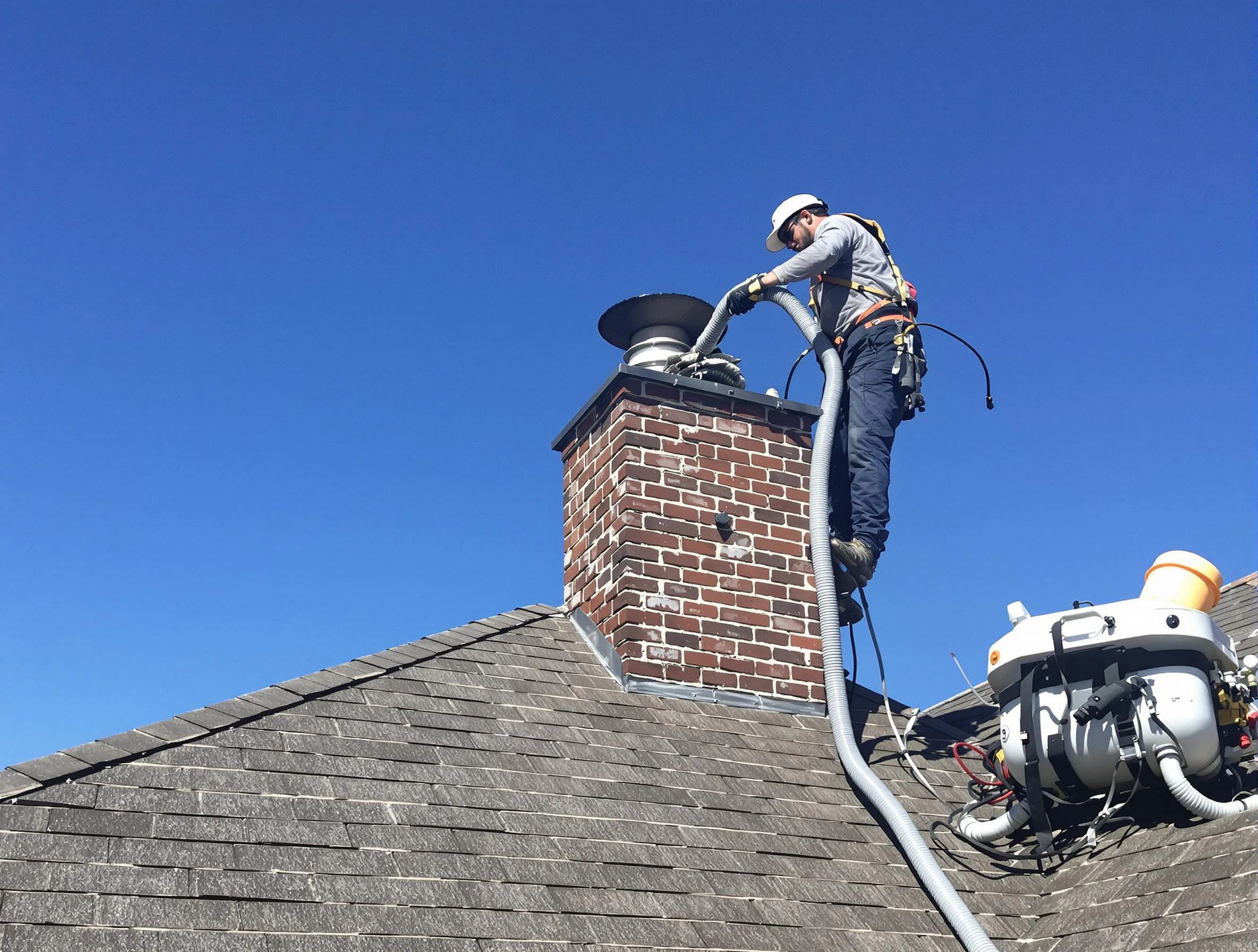 Dedicated Redan Chimney Sweep team member cleaning a chimney in Redan, GA