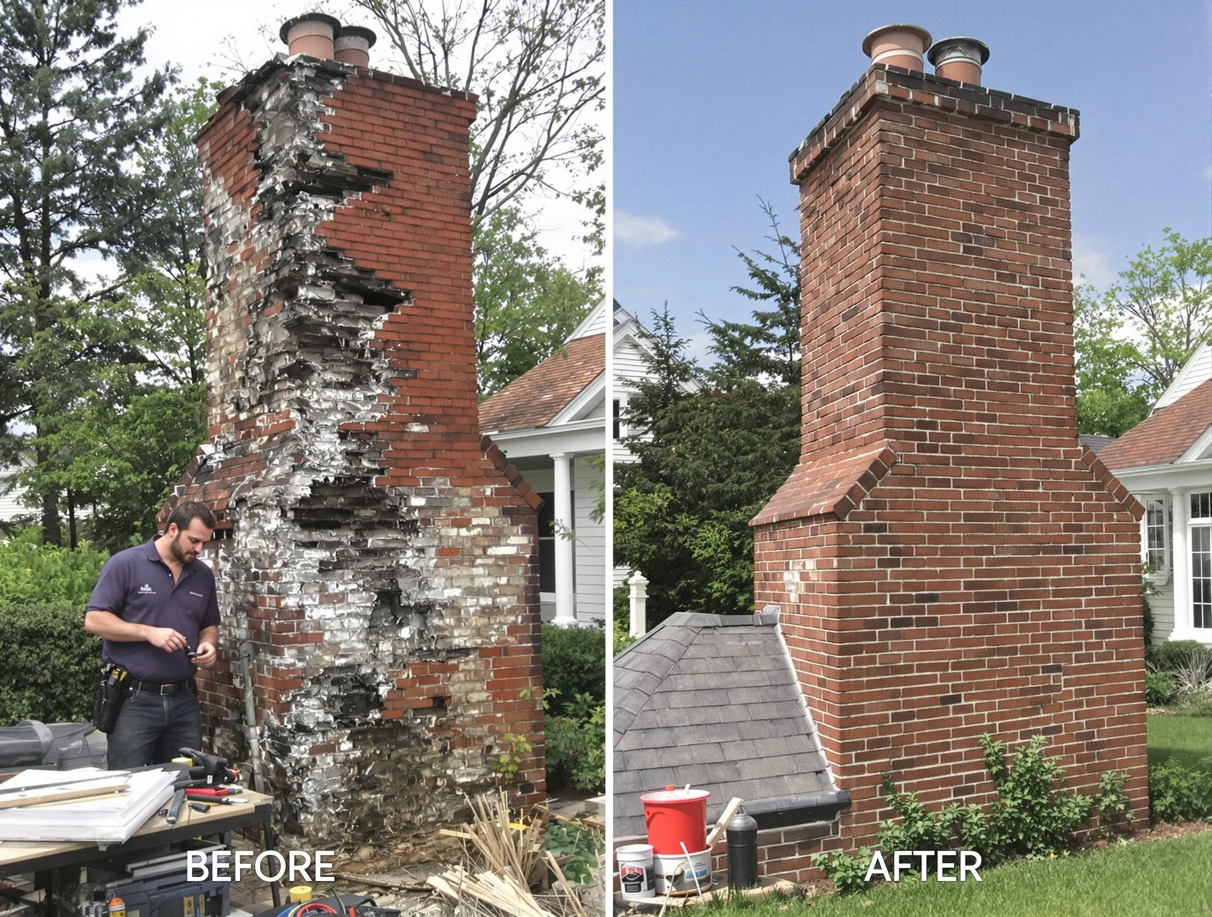 Redan Chimney Sweep performing a full chimney restoration in Redan, GA