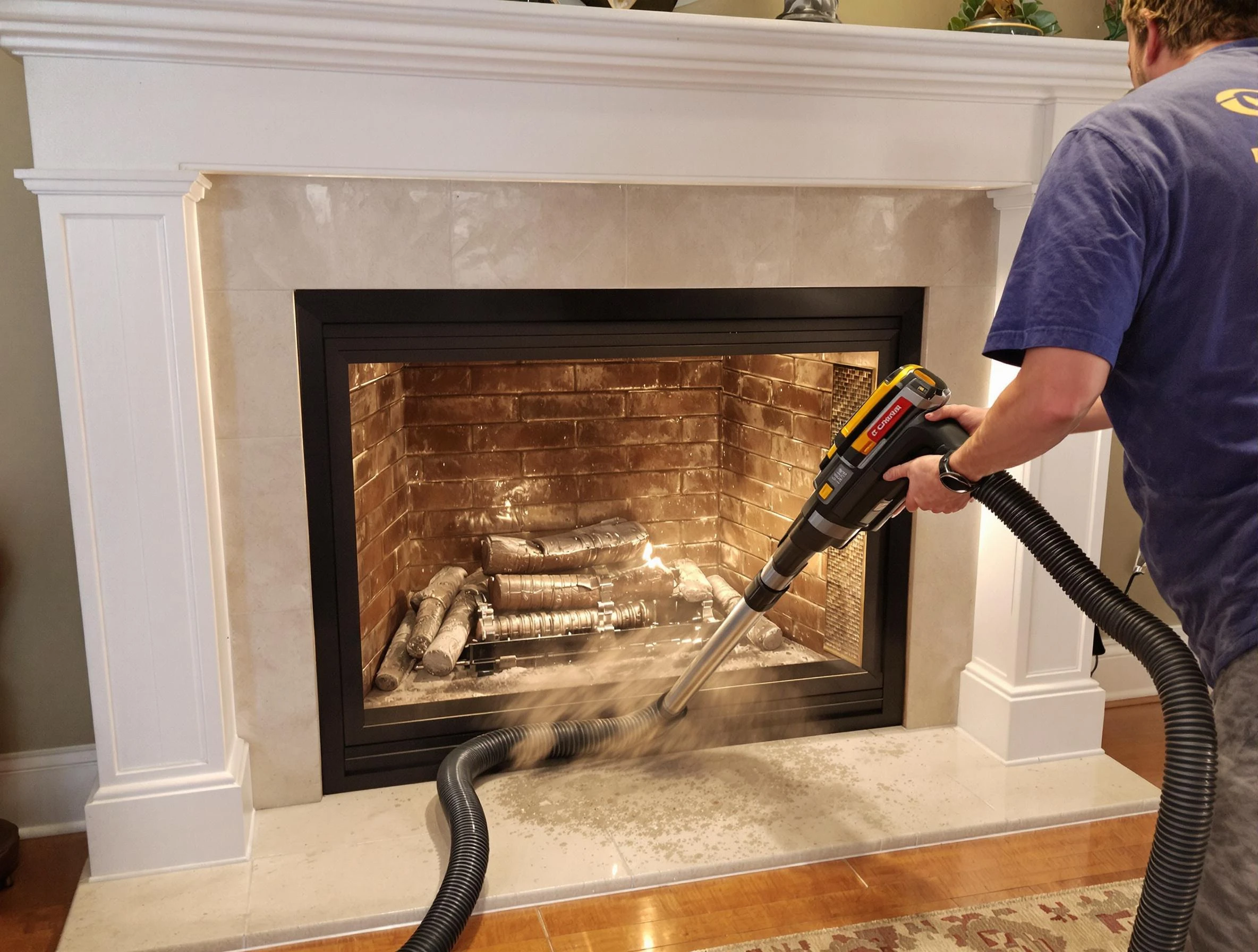 Fireplace cleaning performed by Redan Chimney Sweep in Redan, GA
