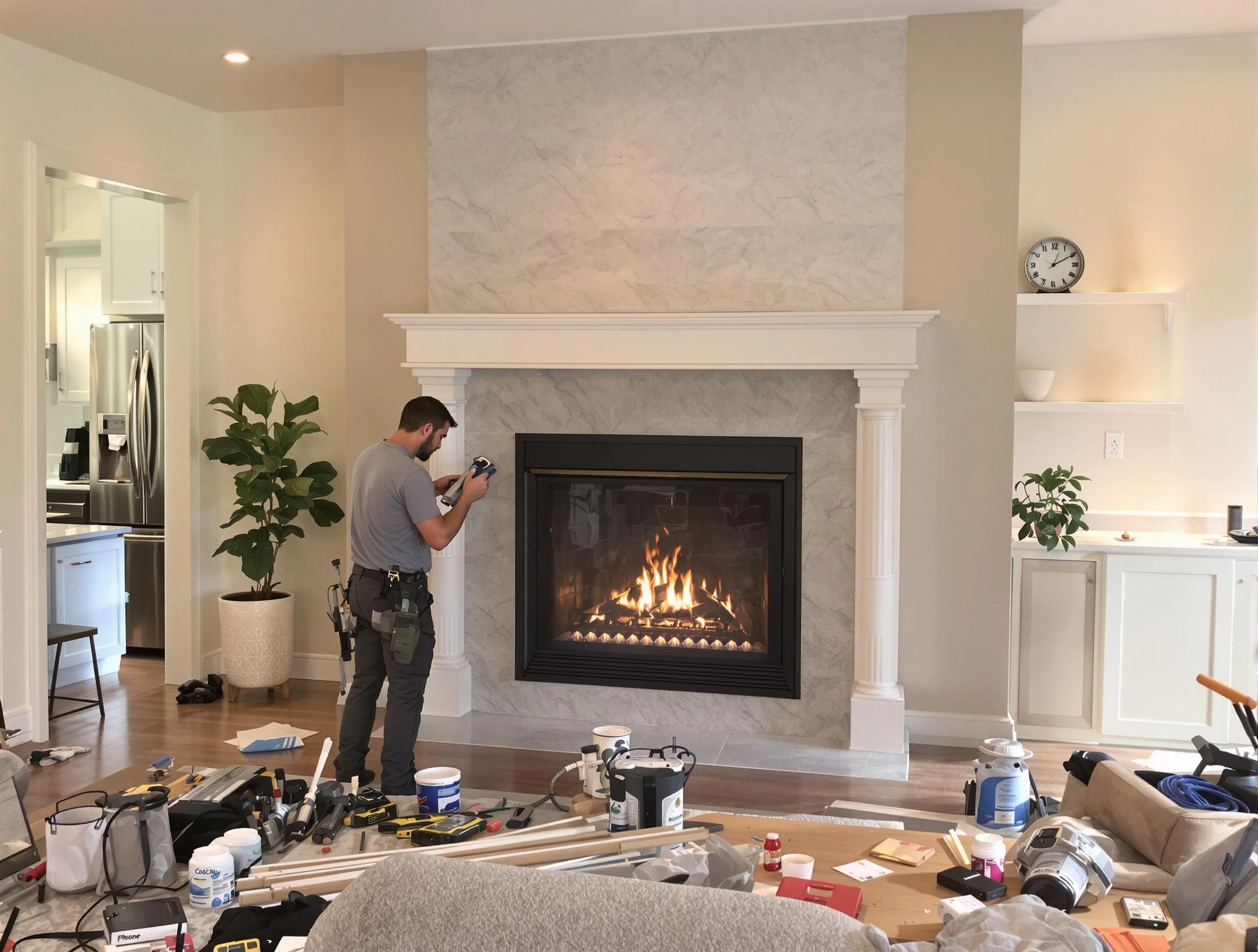 Newly installed fireplace by Redan Chimney Sweep in Redan, GA