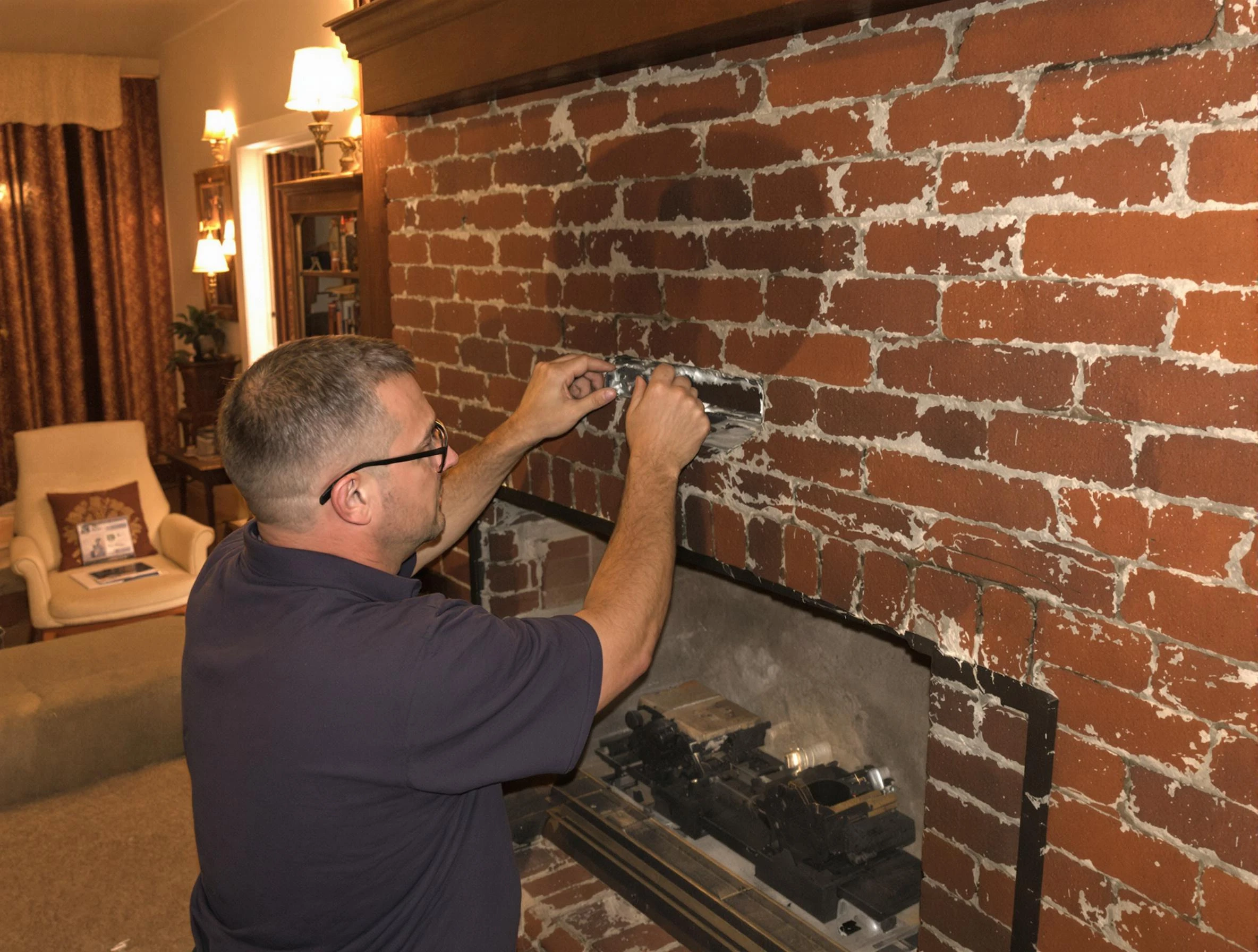Redan Chimney Sweep expert fixing a fireplace in Redan, GA
